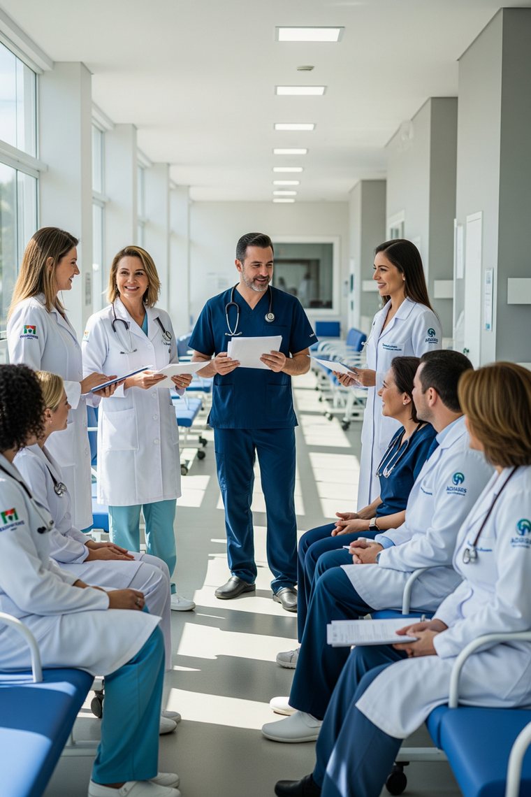 Equipe multiprofissional de saúde da ADEGES em reunião